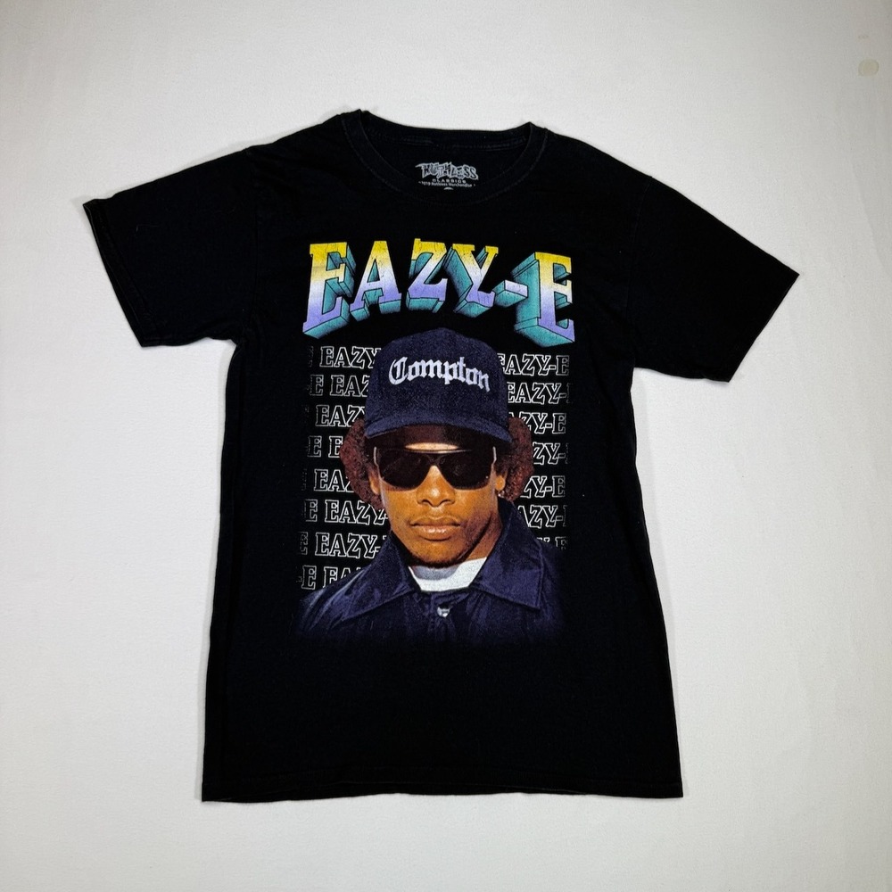 Eazy-E T-Shirt Ruthless Records‎ Compton Hip Hop Rap Graphic Black Small